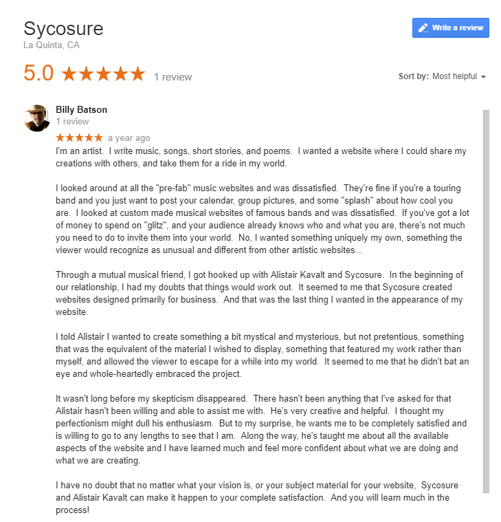 Billy Batson's Review For Sycosure