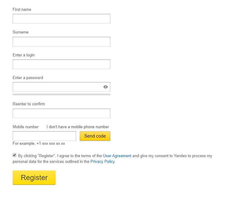 Creating Yandex Email Accounts