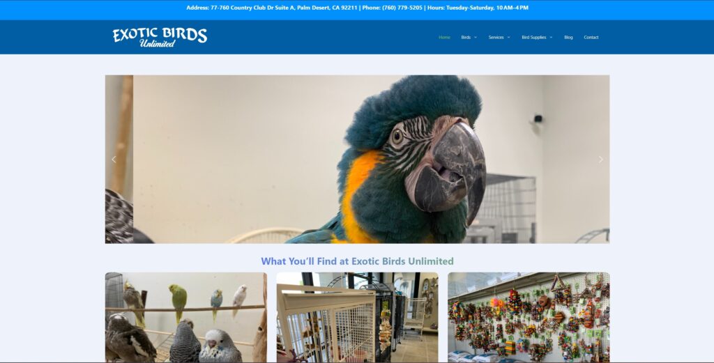 Exotic Birds Unlimited Homepage