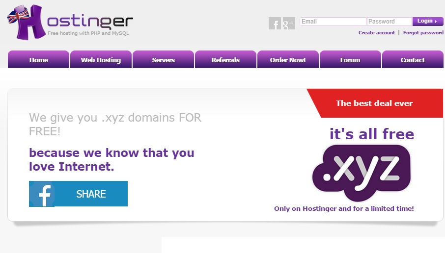 Hostinger Free Domain And Web Hosting