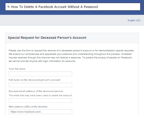 How To Delete A Facebook Account Without A Password