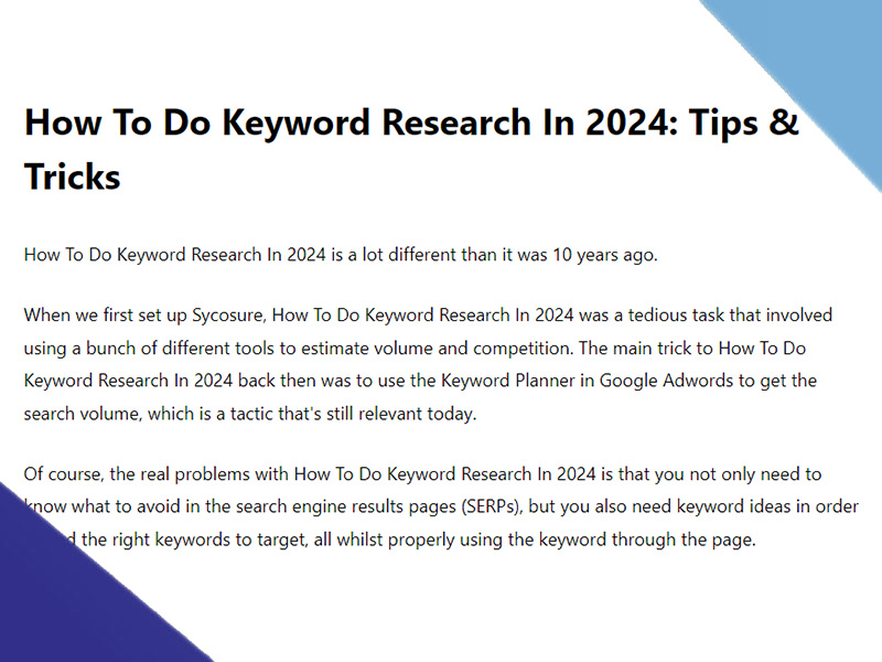 How to do keyword research in 2024