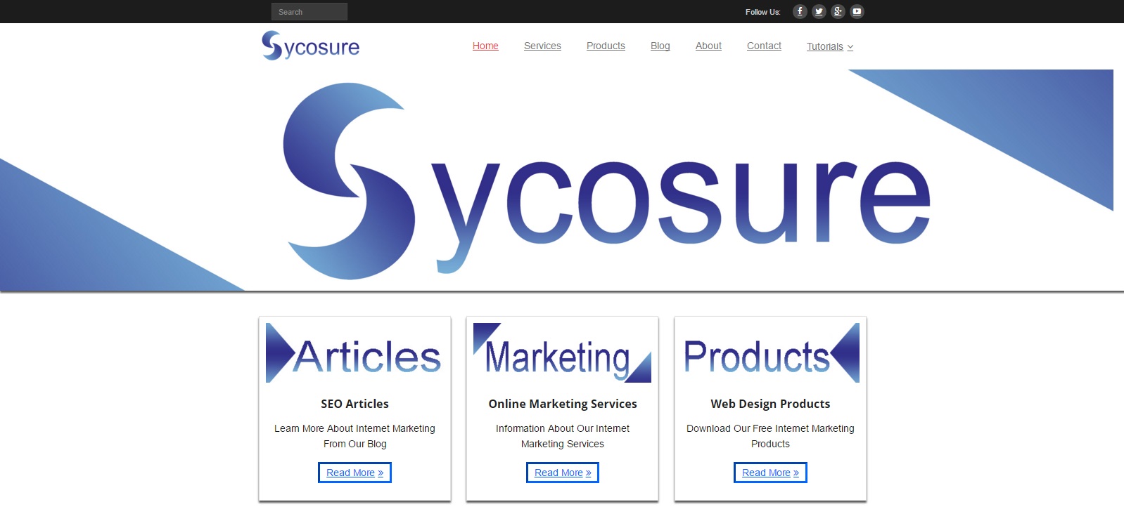 Sycosure Homepage Before
