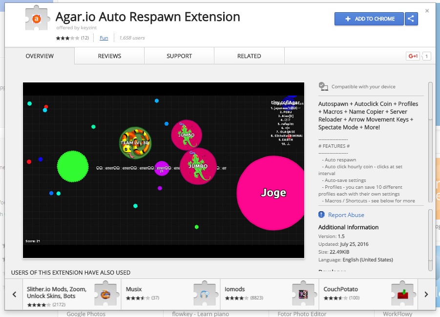 agar io auto respawn extension